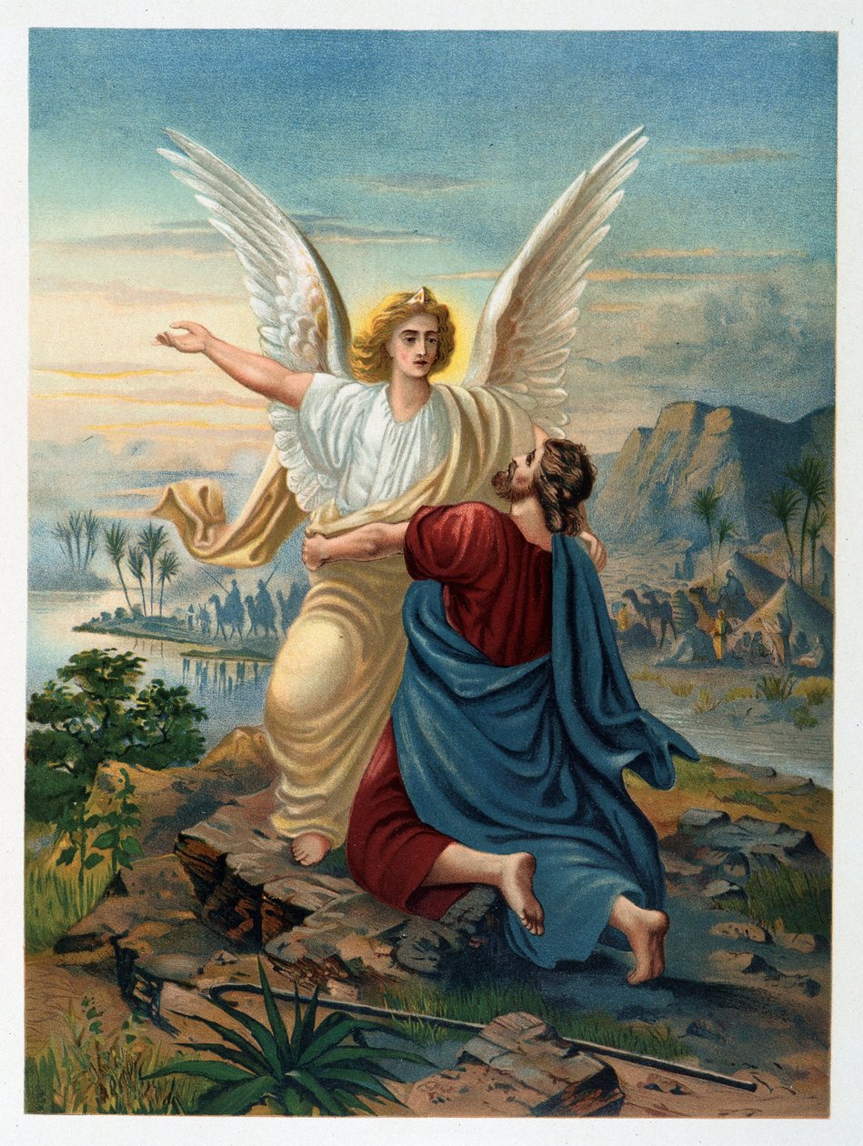 A luta de Jacob com o anjo em "Aurea Bibbia classica: storia della rivelazione divina nell