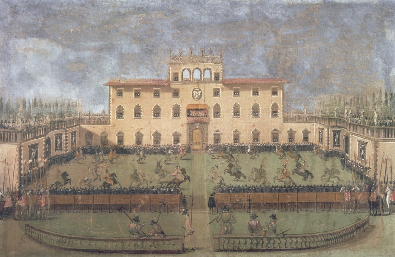 Justa na Villa Imperial de Poggio a Caiano de Italian School