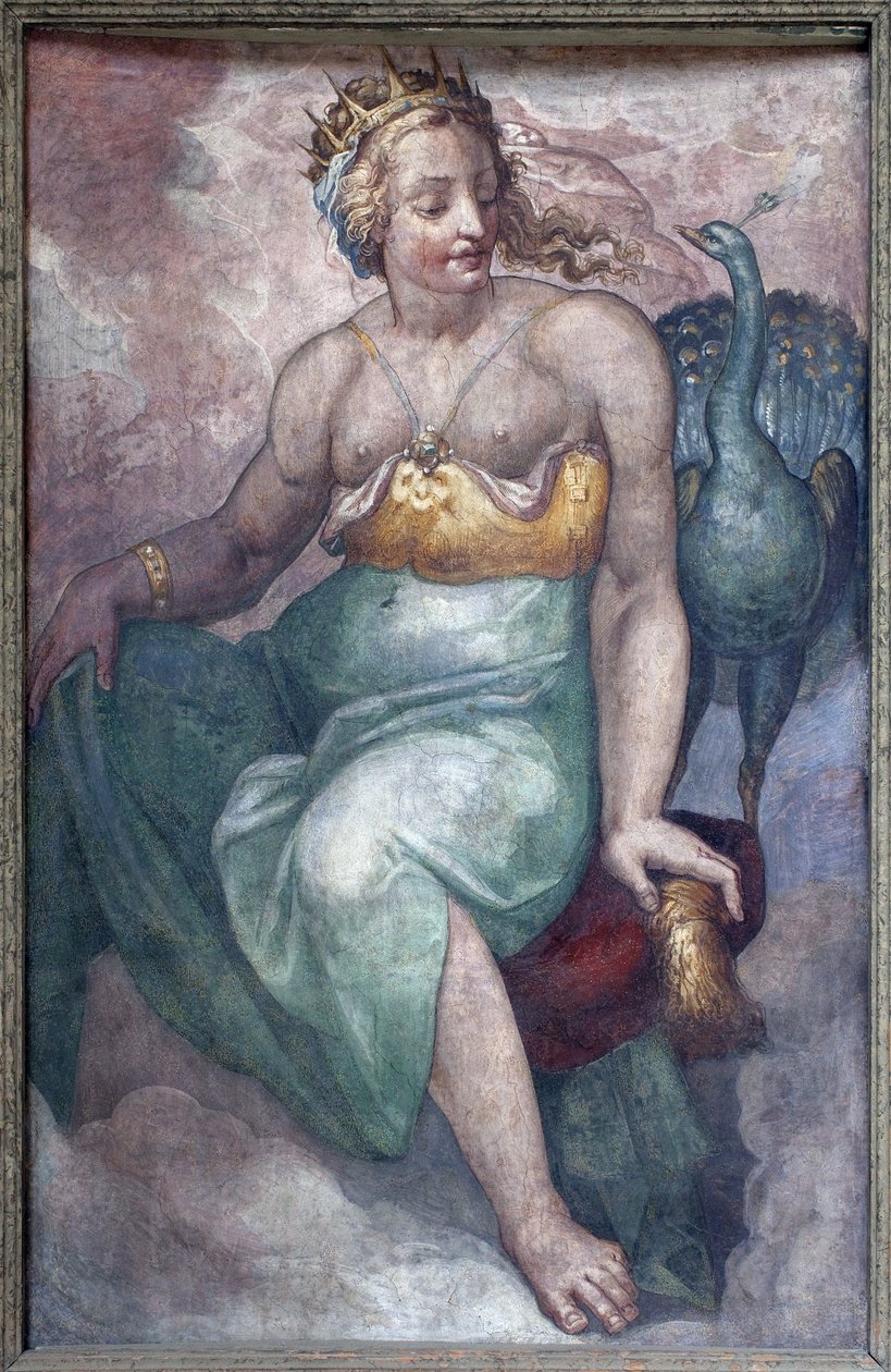 Junon. Pintura anónima, segunda metade do século XVI. Arte italiana. Museu de Belas Artes de Budapeste (Hungria). de Italian School