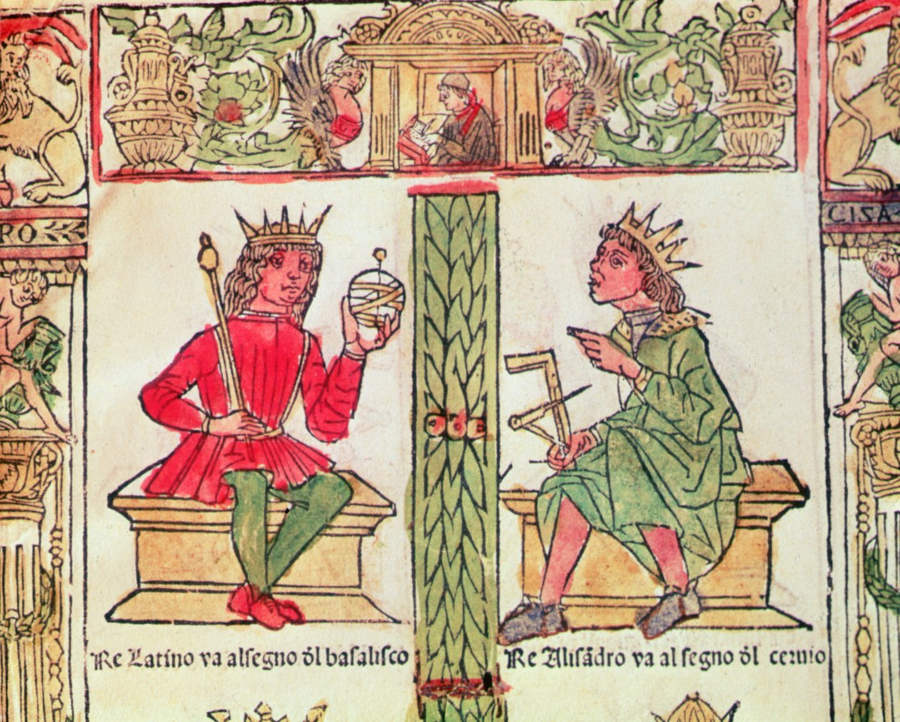 King Latinus e King Alexander, de O Livro do Destino de Lorenzo Spirito Gualtieri (papel impresso) de Italian School