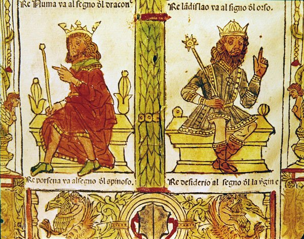 Rei Porsenna e Rei Desidério, de O Livro do Destino de Lorenzo Spirito Gualtieri (papel impresso) de Italian School