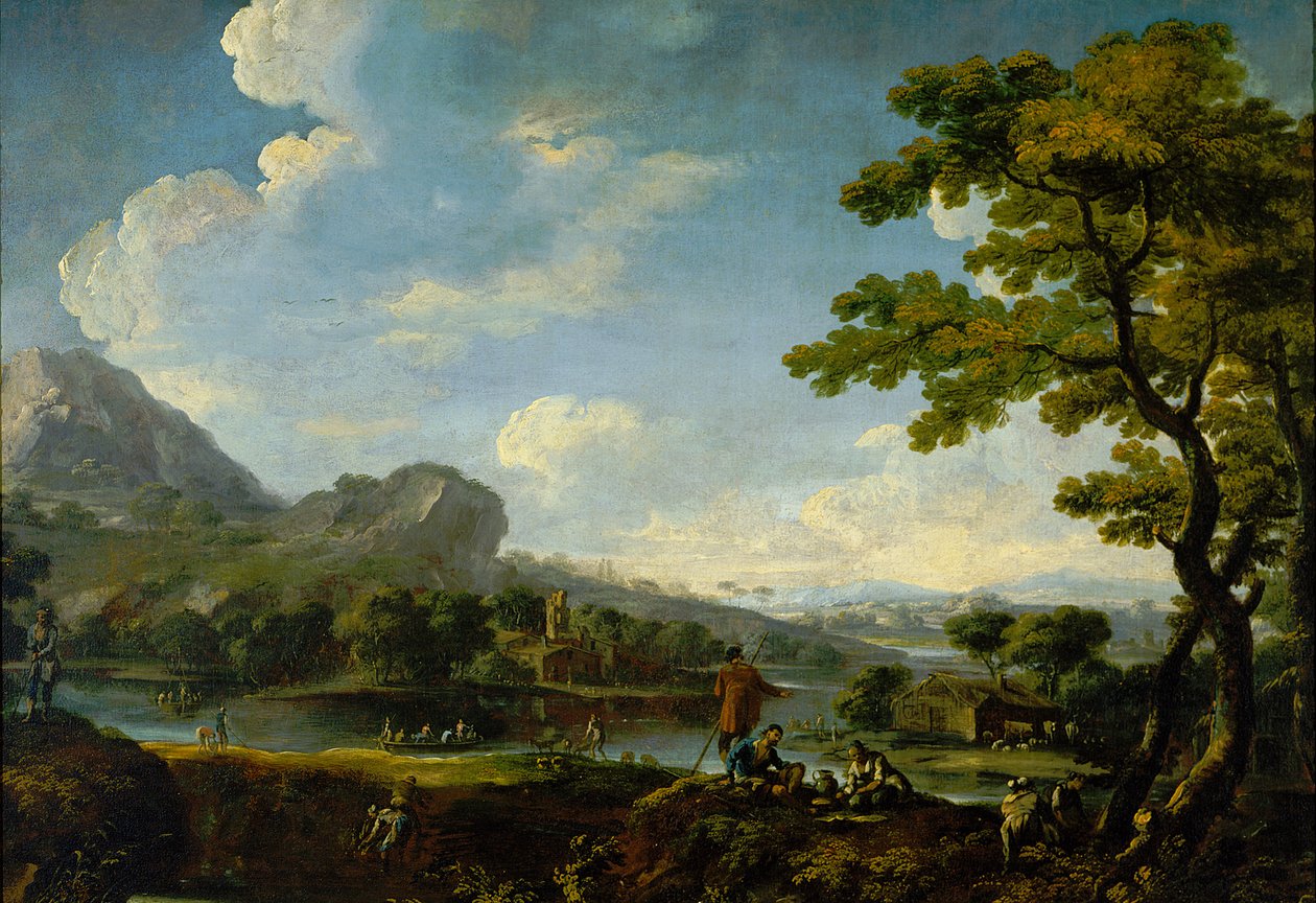 Paisagem (óleo sobre tela) de Italian School