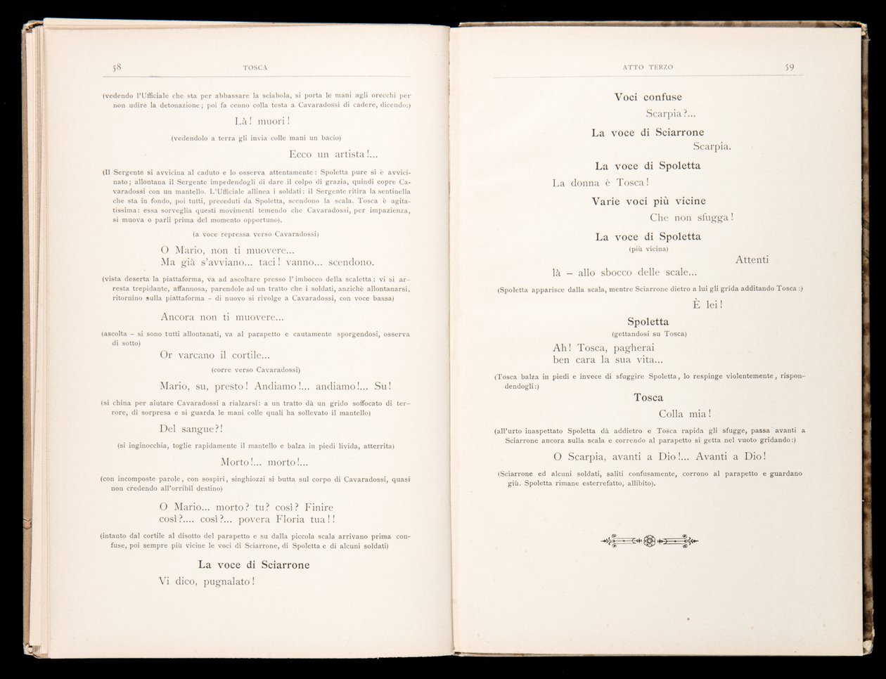 Libretto de Tosca por Giacomo Puccini, Edição Ricordi, Itália de Italian School