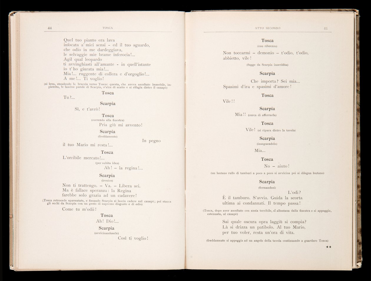Libretto de Tosca por Giacomo Puccini, Edição Ricordi, Itália de Italian School