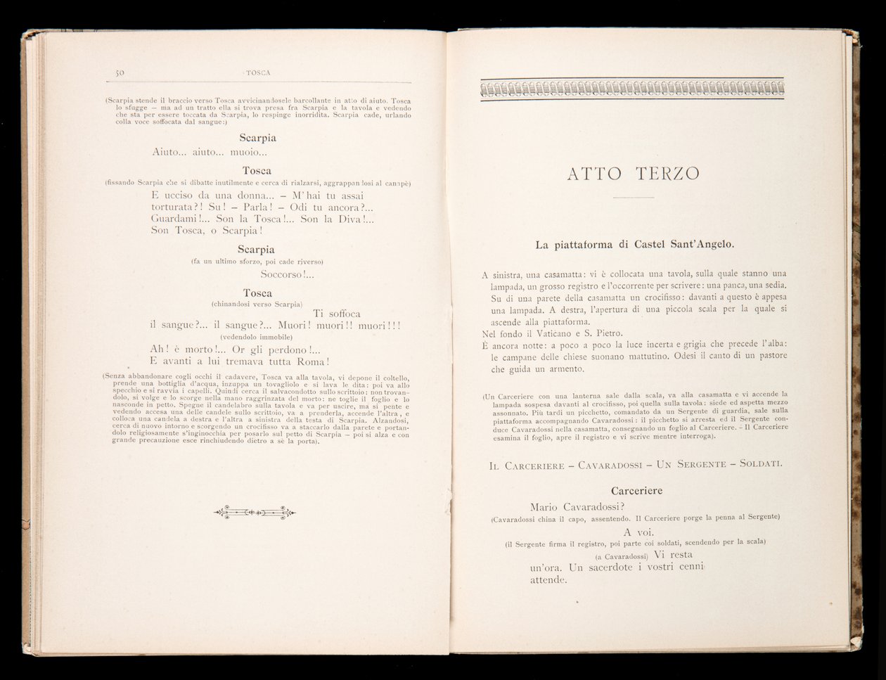 Libretto de Tosca por Giacomo Puccini, Edição Ricordi, Itália de Italian School