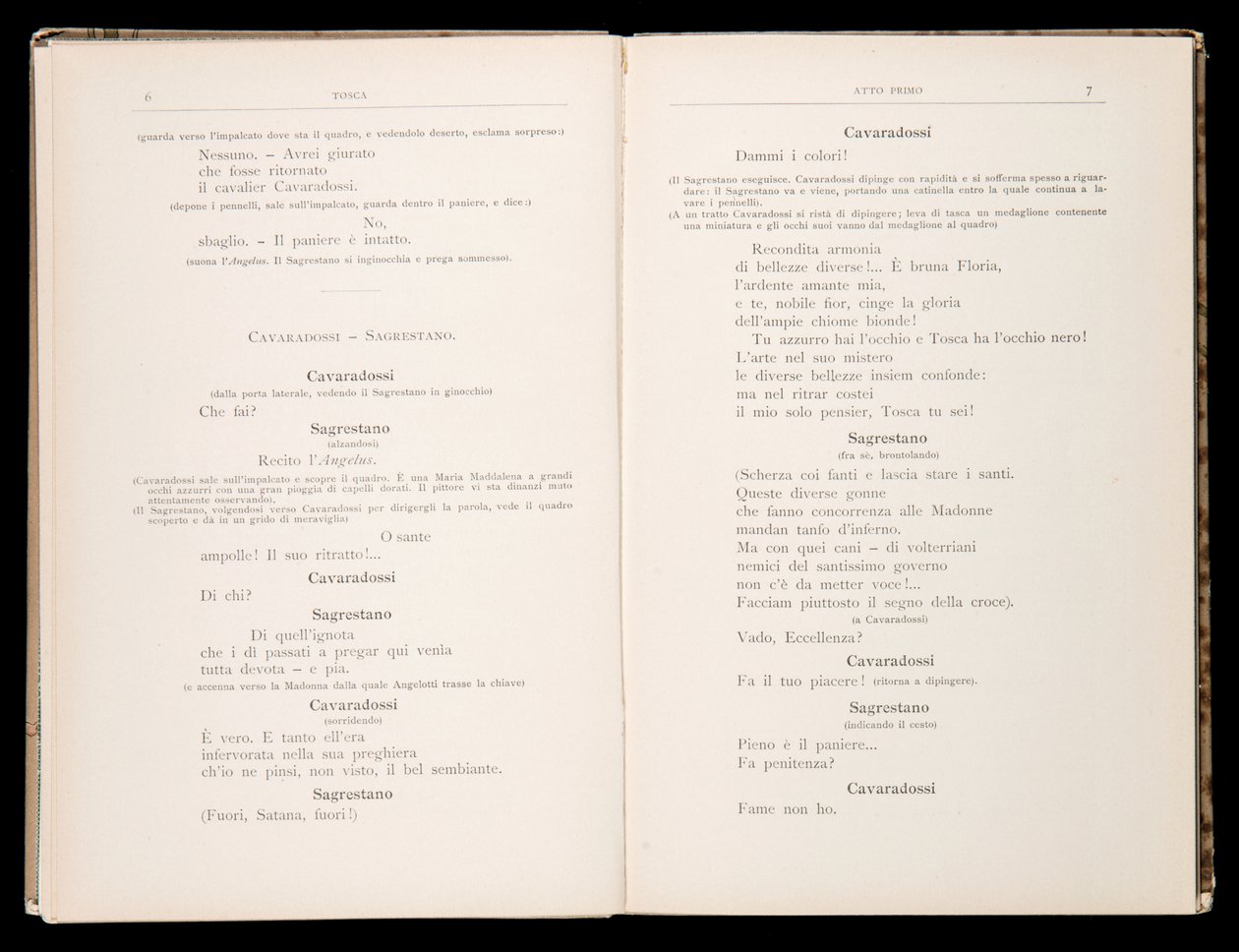 Libretto de Tosca por Giacomo Puccini, Edição Ricordi, Itália de Italian School
