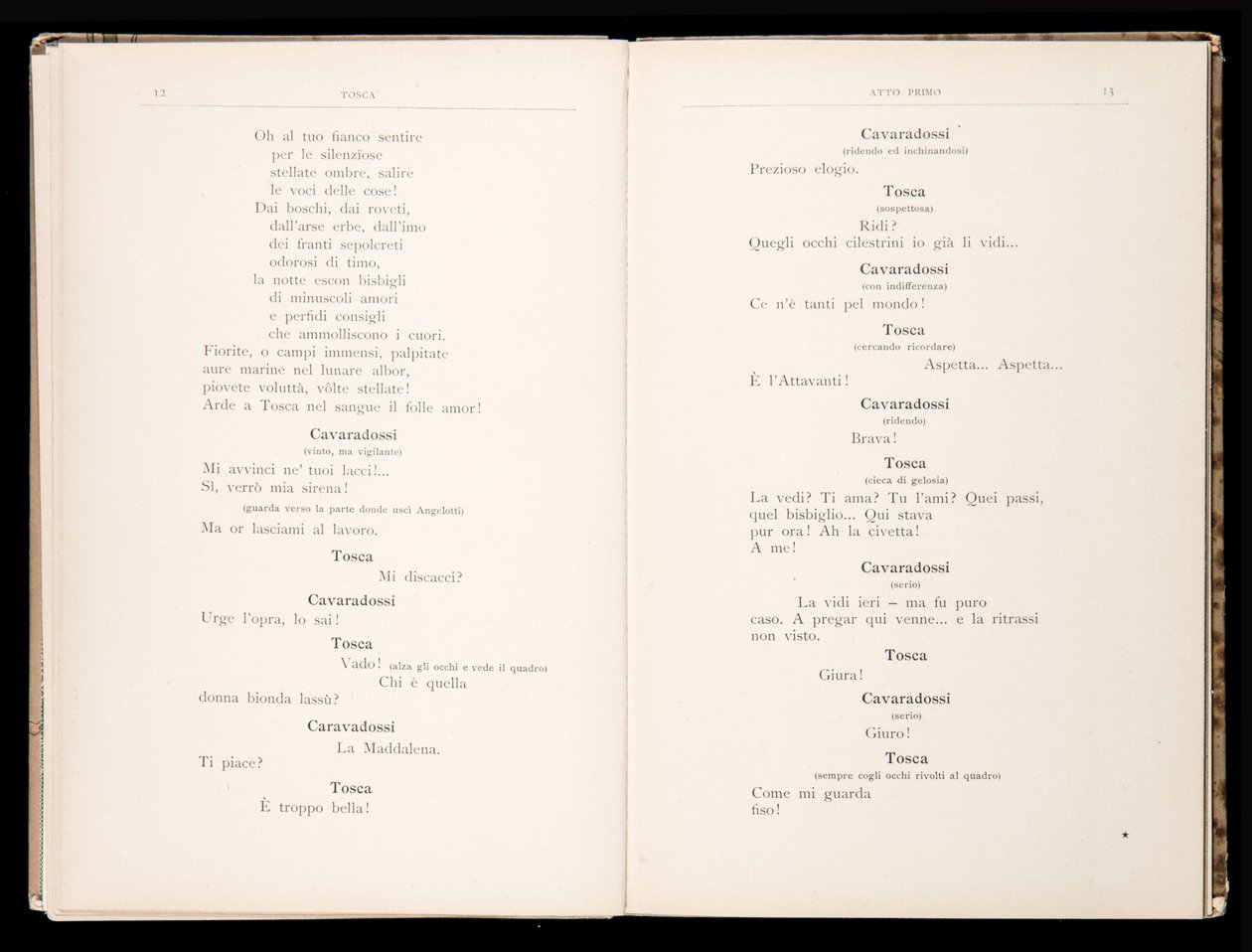 Libretto de Tosca por Giacomo Puccini, Edição Ricordi, Itália de Italian School