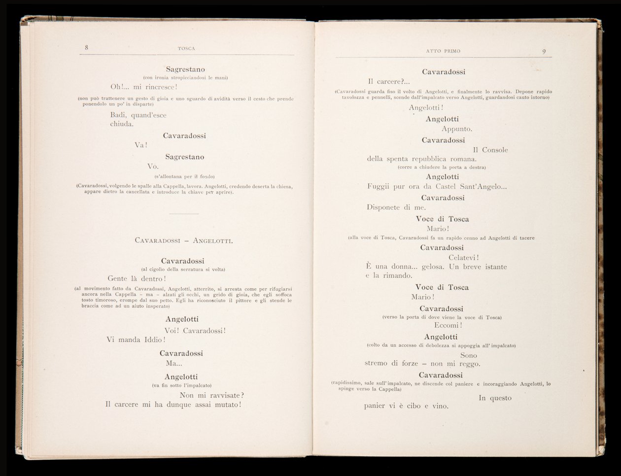 Libretto de Tosca por Giacomo Puccini, Edição Ricordi, Itália de Italian School