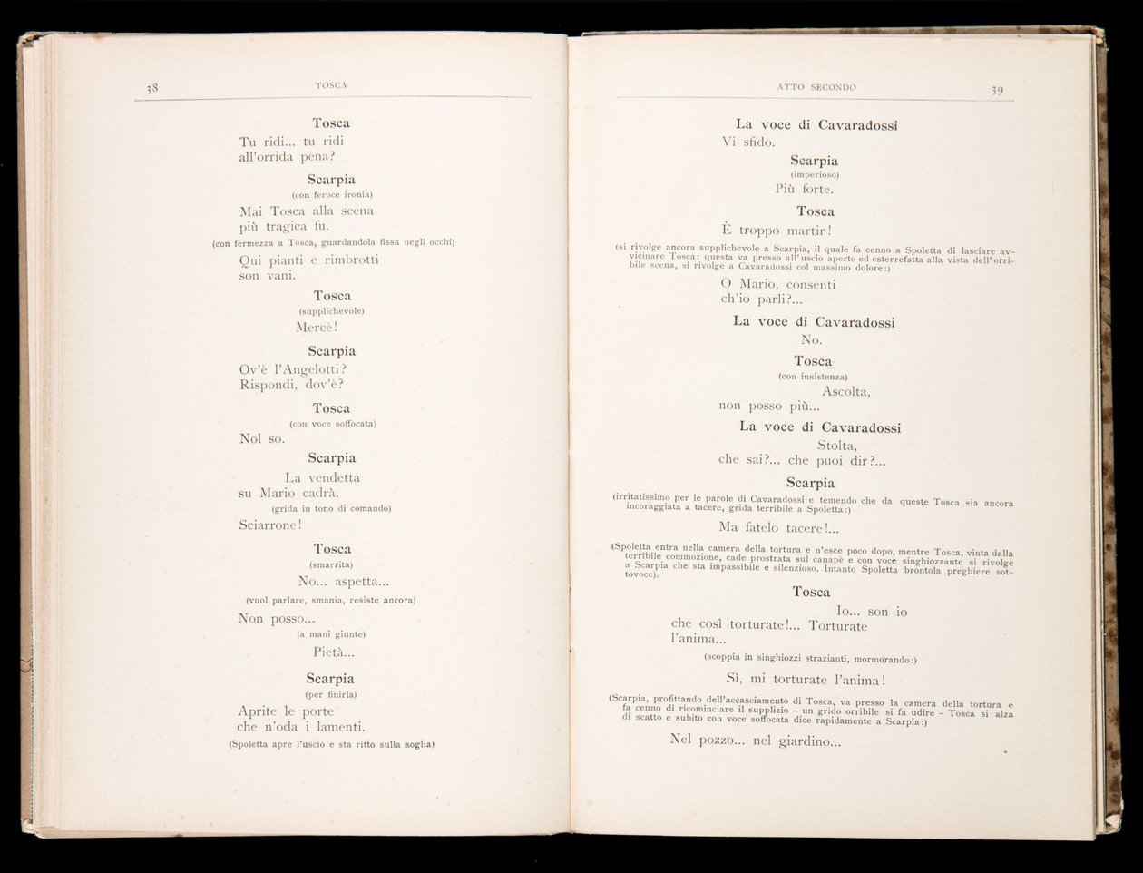 Libretto de Tosca por Giacomo Puccini, Edição Ricordi, Itália de Italian School