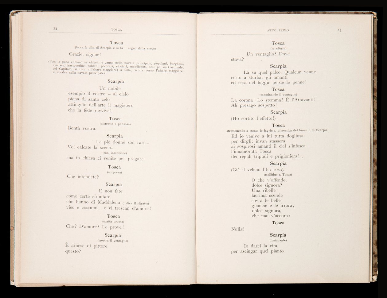 Libretto de Tosca por Giacomo Puccini, Edição Ricordi, Itália de Italian School
