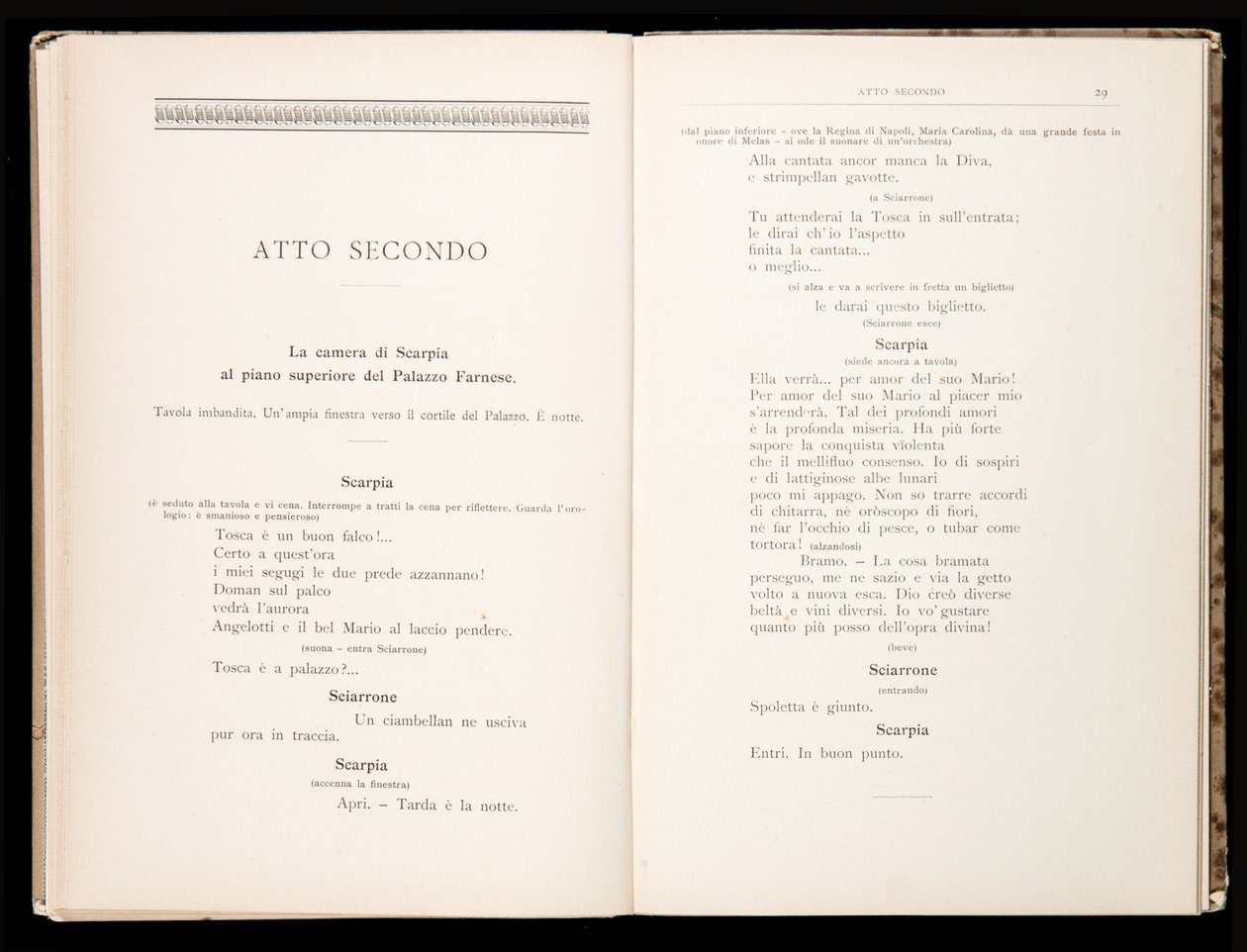 Libretto de Tosca por Giacomo Puccini, Edição Ricordi, Itália de Italian School