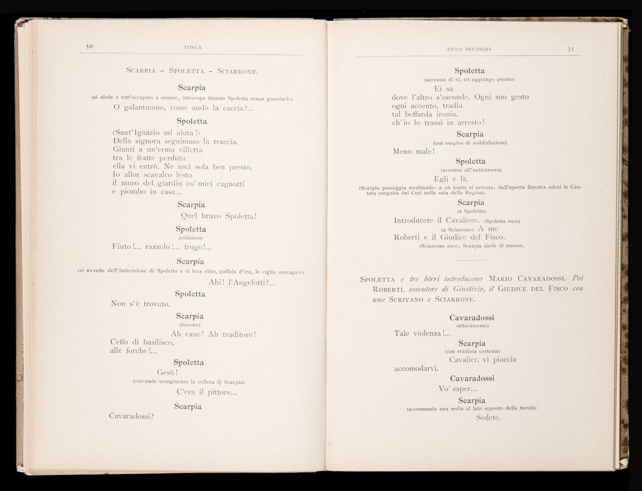 Libretto de Tosca por Giacomo Puccini, Edição Ricordi, Itália de Italian School