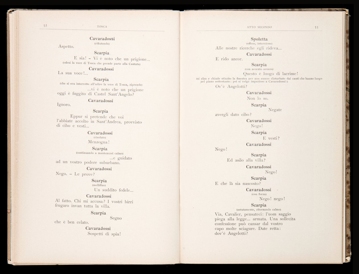 Libretto de Tosca por Giacomo Puccini, Edição Ricordi, Itália de Italian School