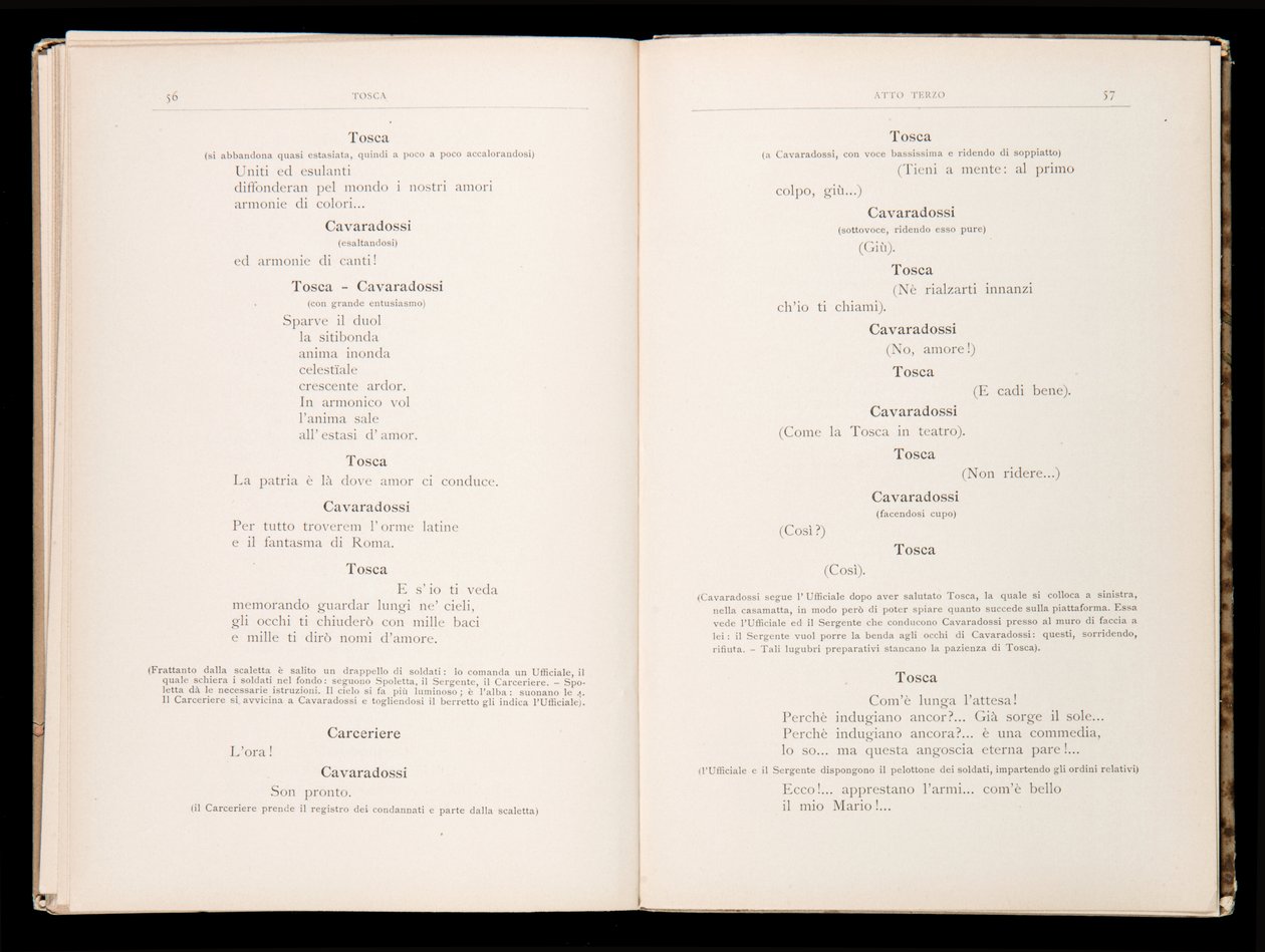 Libretto de Tosca por Giacomo Puccini, Edição Ricordi, Itália de Italian School