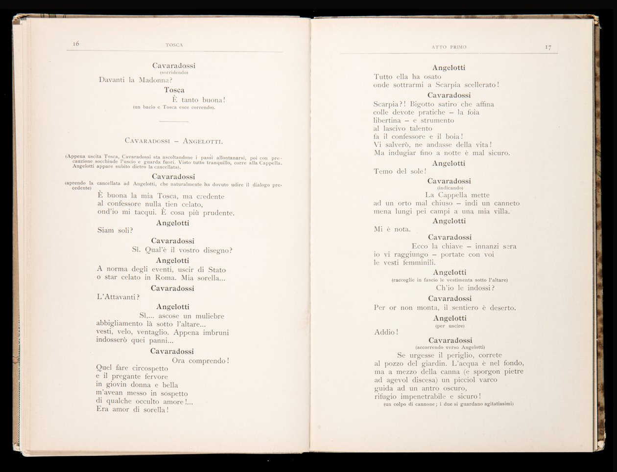 Libretto de Tosca por Giacomo Puccini, Edição Ricordi, Itália de Italian School
