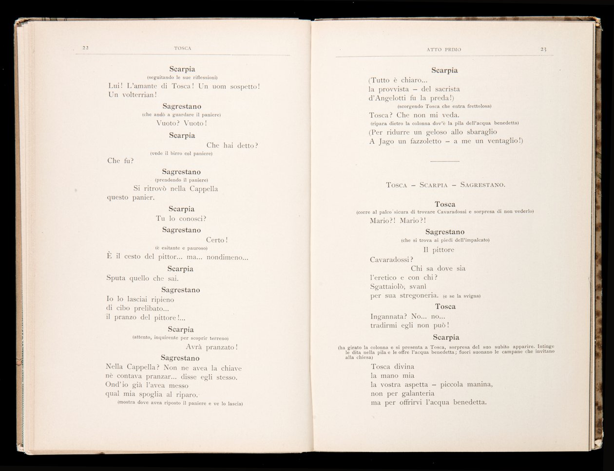Libretto de Tosca por Giacomo Puccini, Edição Ricordi, Itália de Italian School