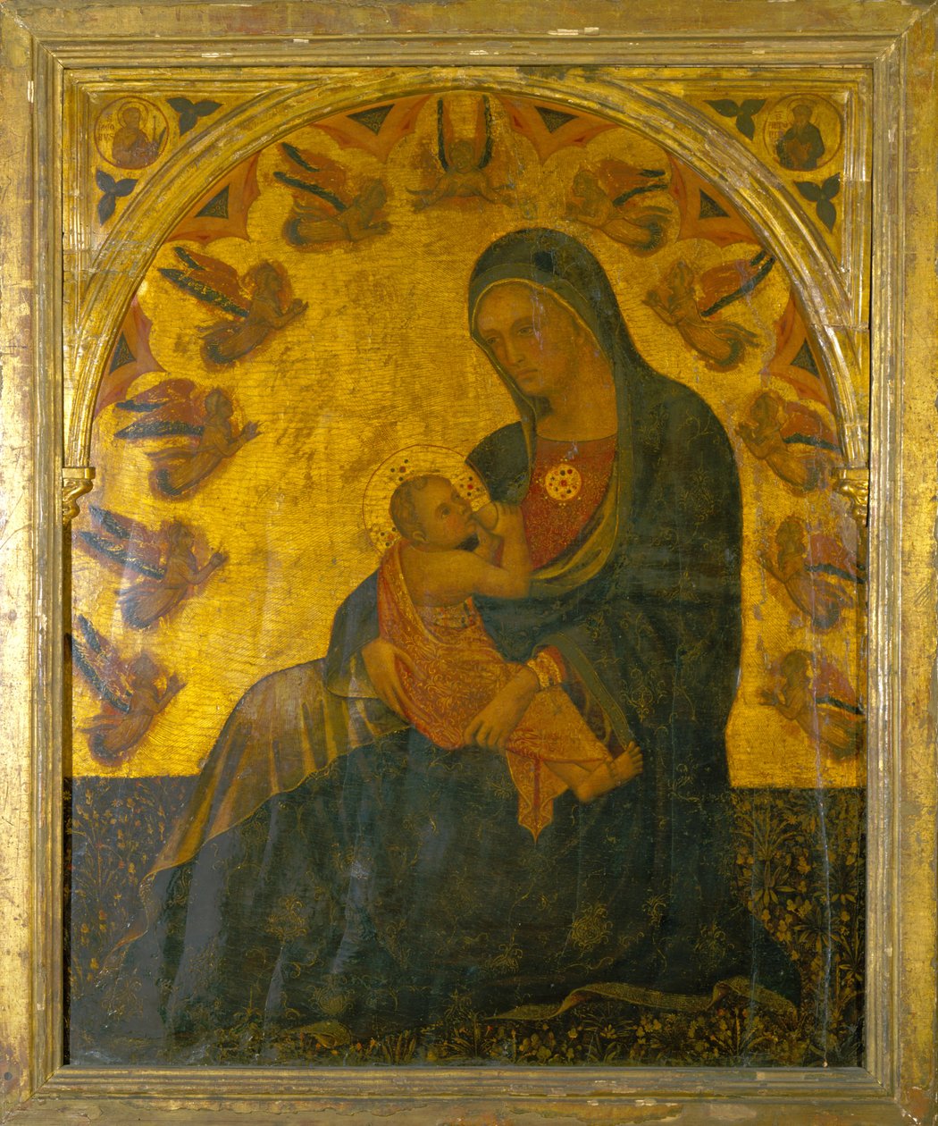 Madona e Menino (óleo sobre painel) de Italian School