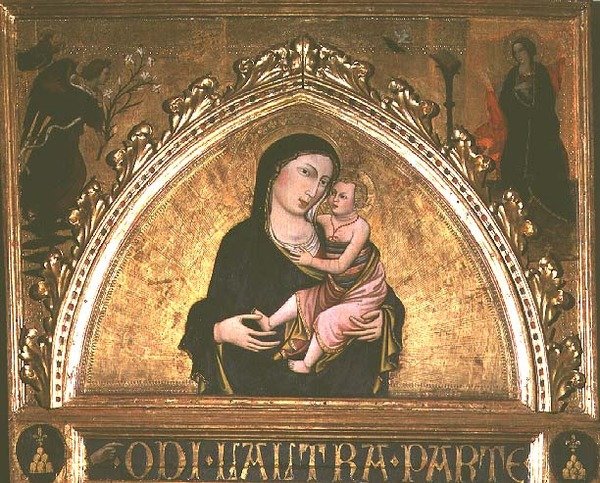 Madonna and Child (tempera no painel) de Italian School