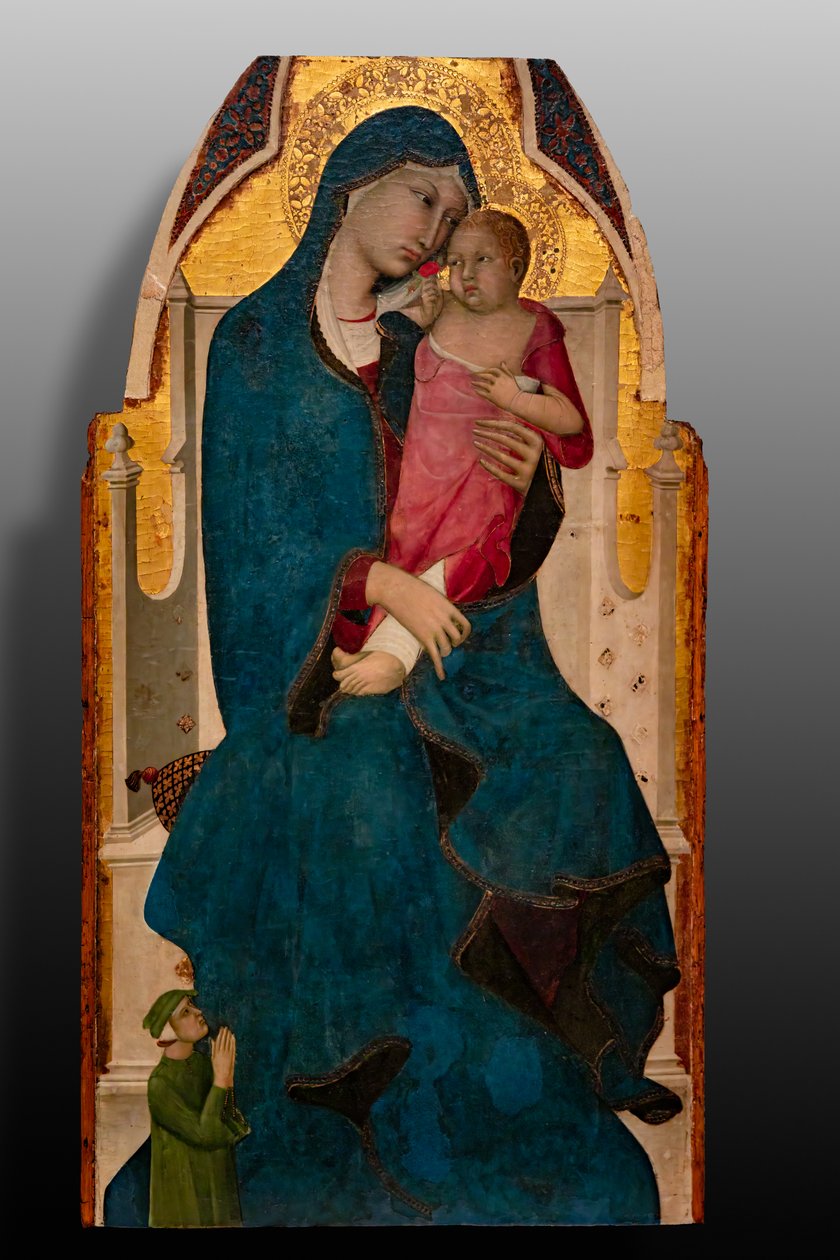 Madona com o Menino e o doador, segunda década do século XIV (têmpera sobre painel) de Italian School