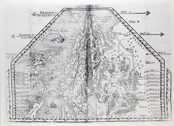 Mapa da Escandinávia, a partir de um atlas de Olaus Magnus de Italian School