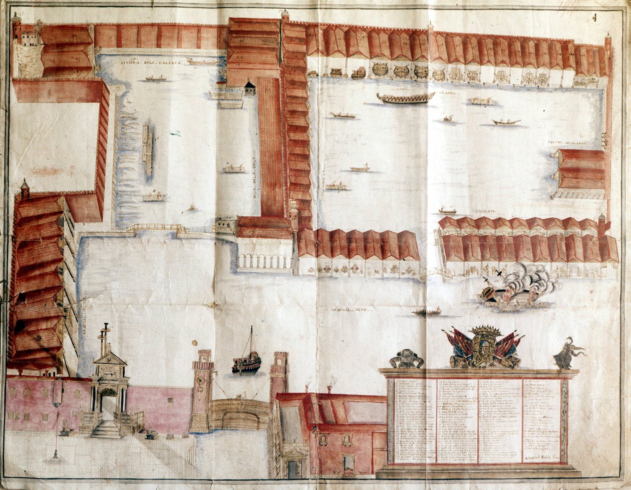 Mapa do Arsenal de Veneza de Italian School