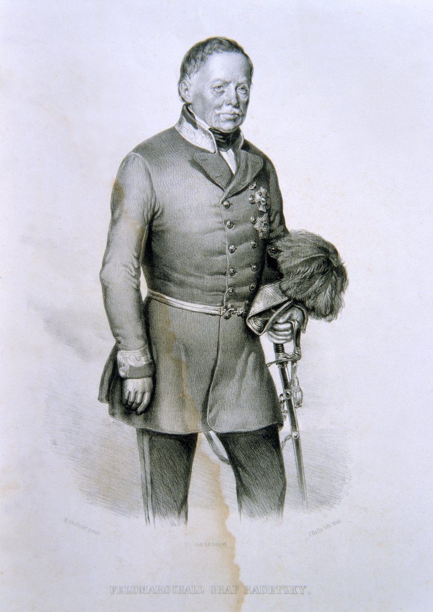 Maresciallo Radetzky Graff, ilustração da história da Itália de Italian School