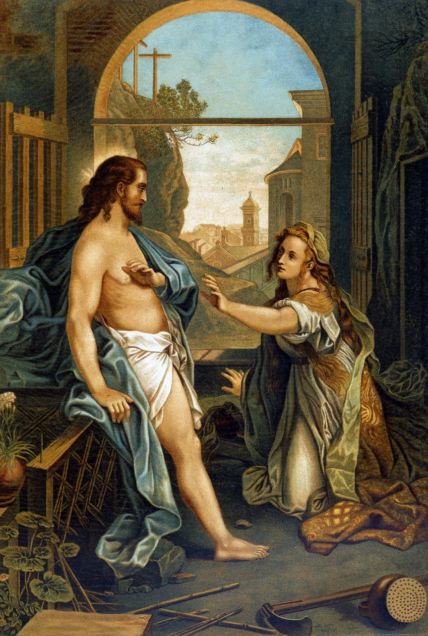 Maria Madalena assistente da Paixão de Cristo em "Aurea Bibbia classica: storia della rivelazione divina nell
