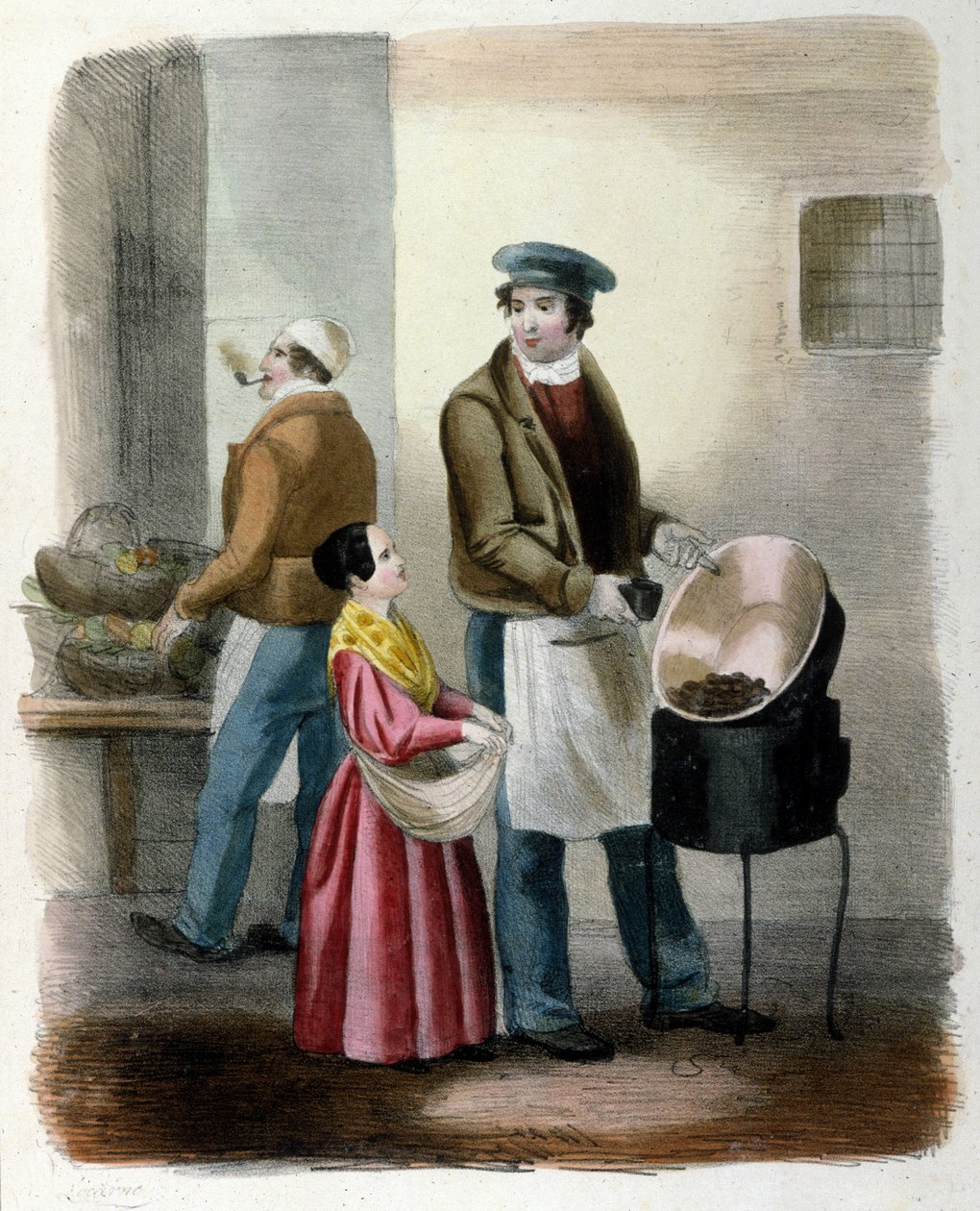 Milanese Metier: um vendedor de castanhas. de Italian School