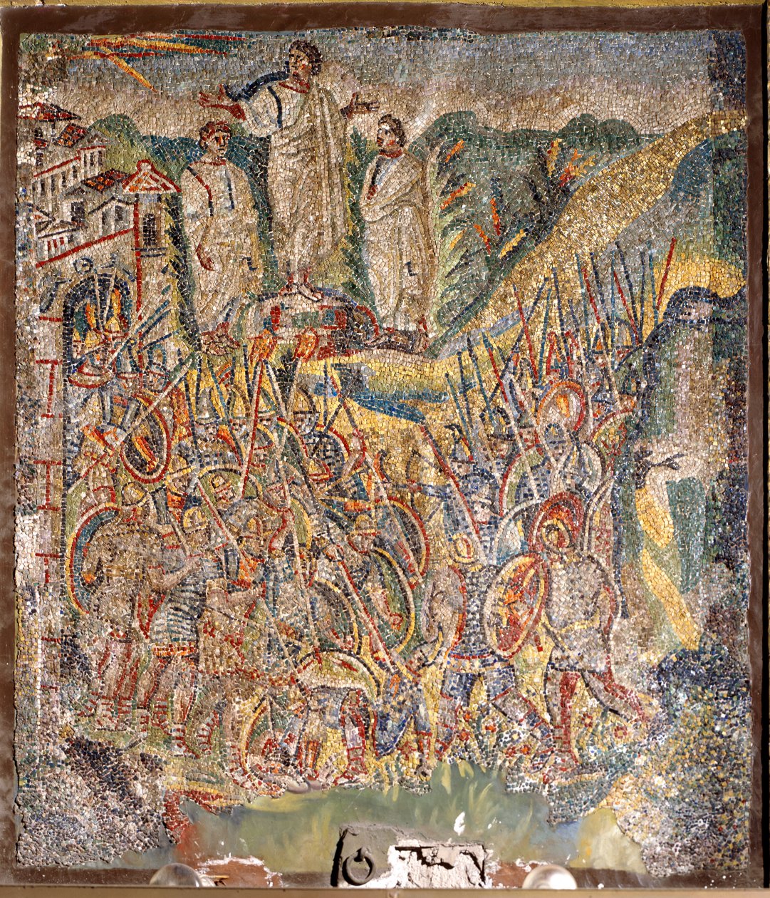 Moisés no Monte Sinai (mosaico) de Italian School