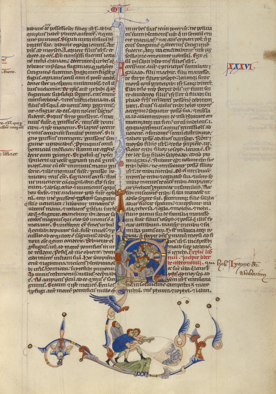 Moisés que bate água da rocha para os israelitas, c.1250-62 (tempera e ouro sobre pergaminho) de Italian School