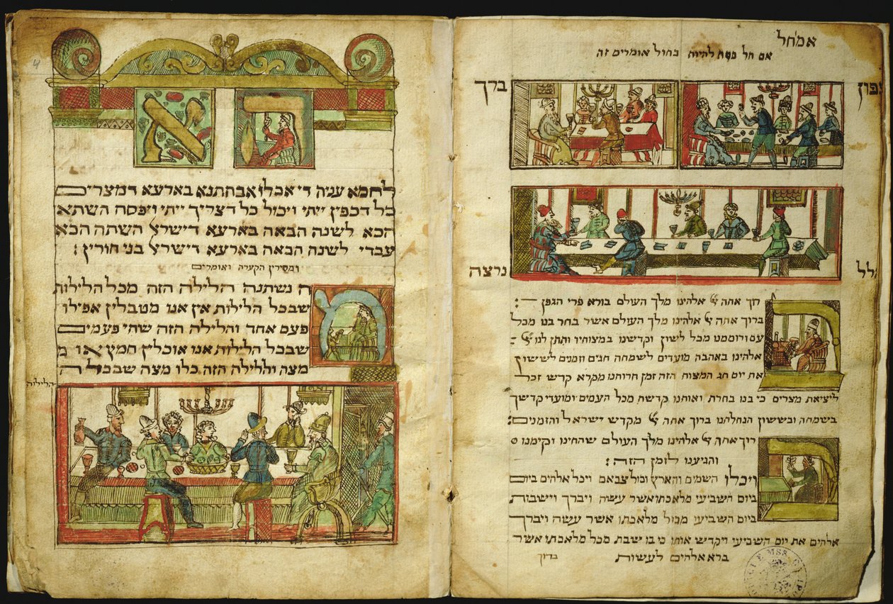 Ms.CA2795 Os ritos religiosos do povo judeu, da história do povo judeu de Italian School