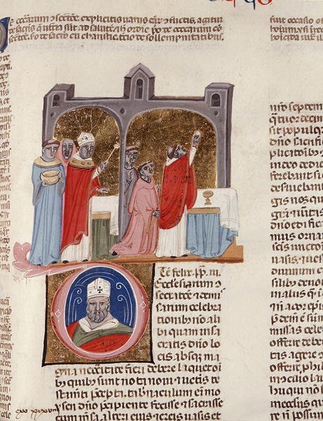 Sra. 183, f.312r: De consecratione, miniatura do 