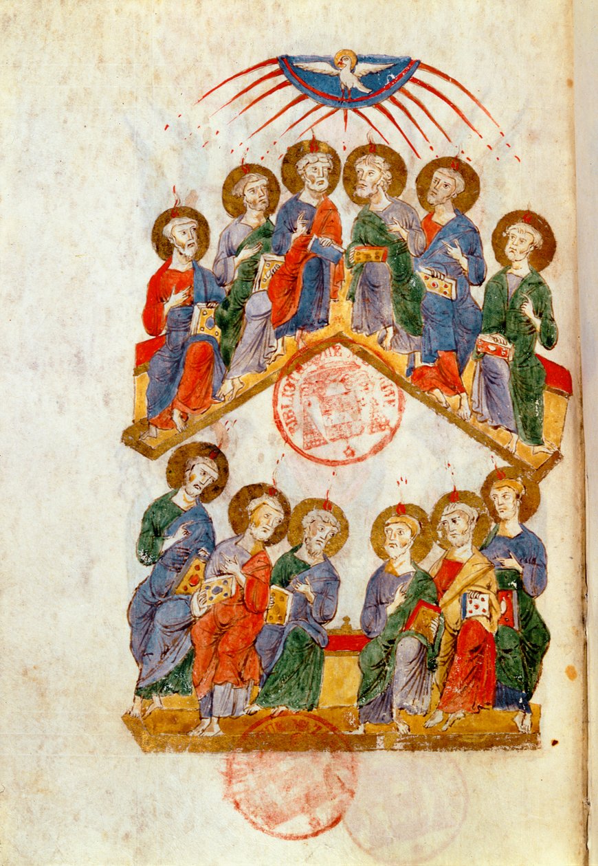 Ms 364 Pentecostes, do Breviário de Monte Cassino de Italian School
