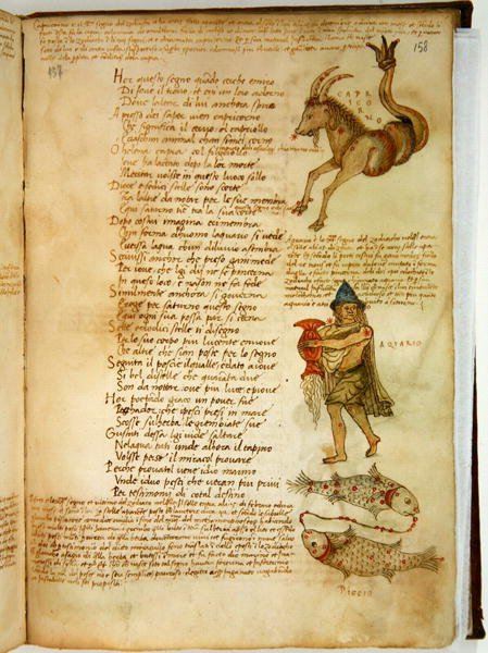 Ms Ital 483 P.4.7 f.158r Capricórnio, Aquário e Peixes, do 