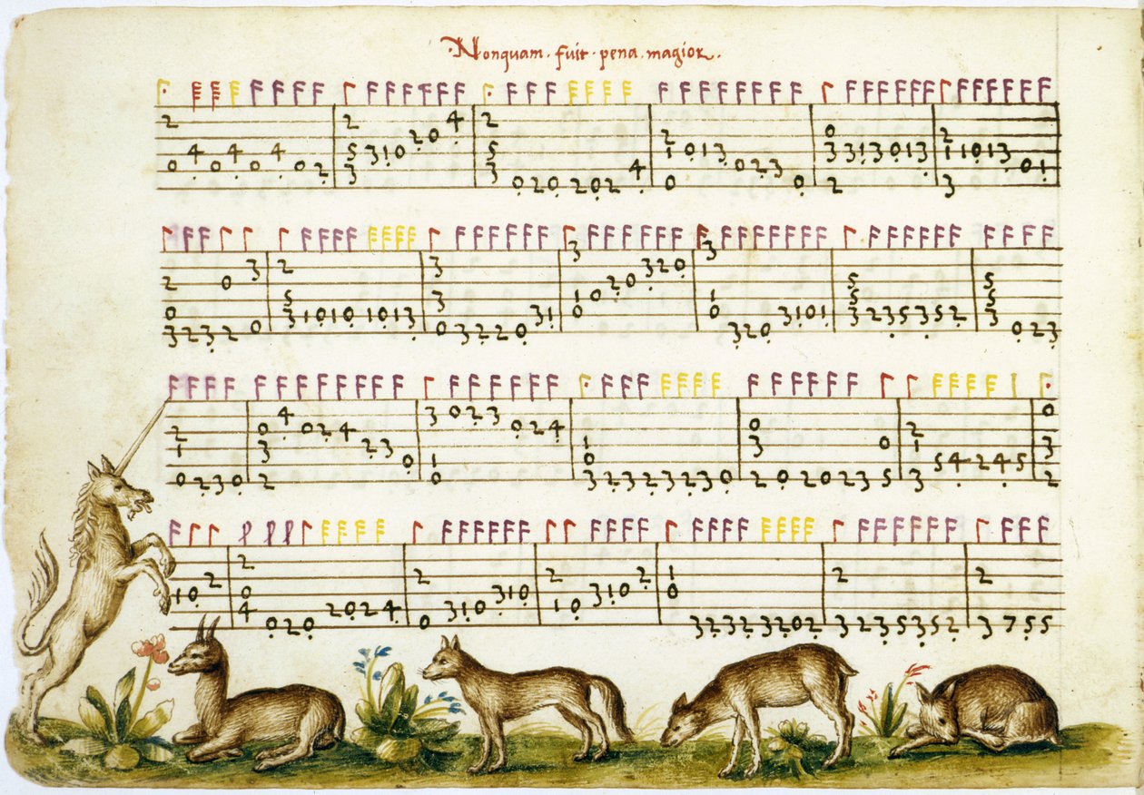 Folha de música de Mesost Compositione Vincenzo Capirola composta por Vincenzo Capirola (1474-1548) de Italian School