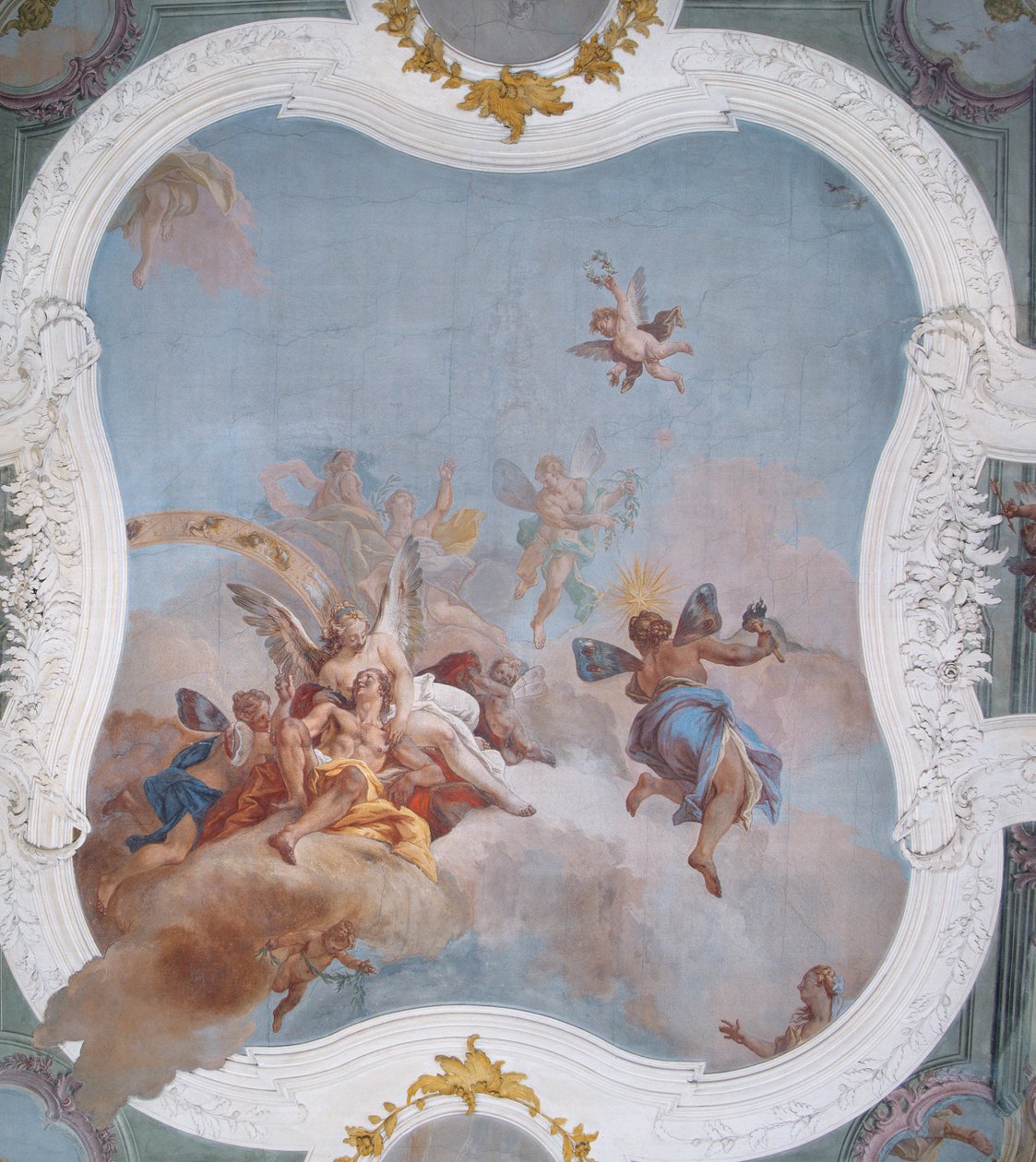 Cena Mitológica com o Zodíaco (fresco) de Italian School