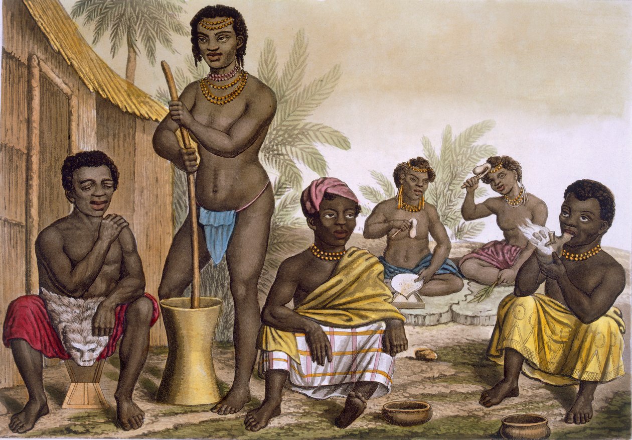 Os Nativos da Tribo Muchicongo, Perto de Luanda, Congo, Vol II, c1820-3 de Italian School
