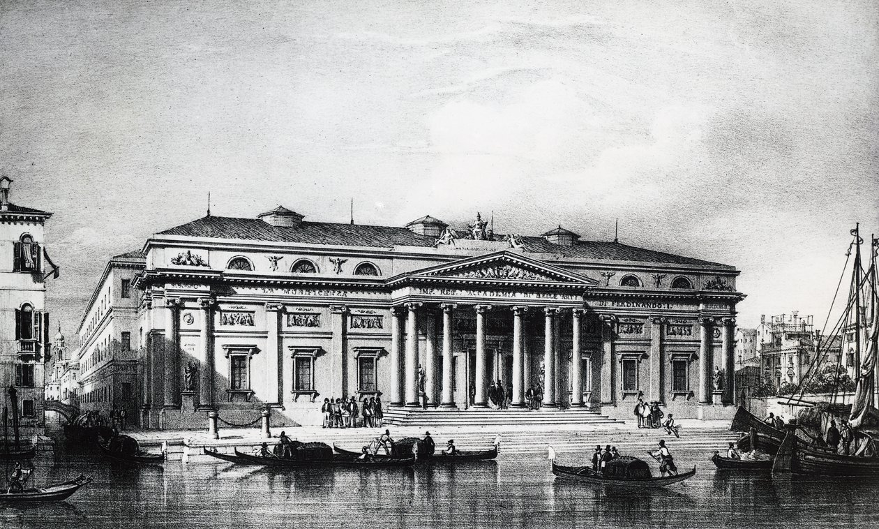 Projecto do século XIX para a Academia de Belas Artes de Veneza, gravura, Itália Século XIX de Italian School