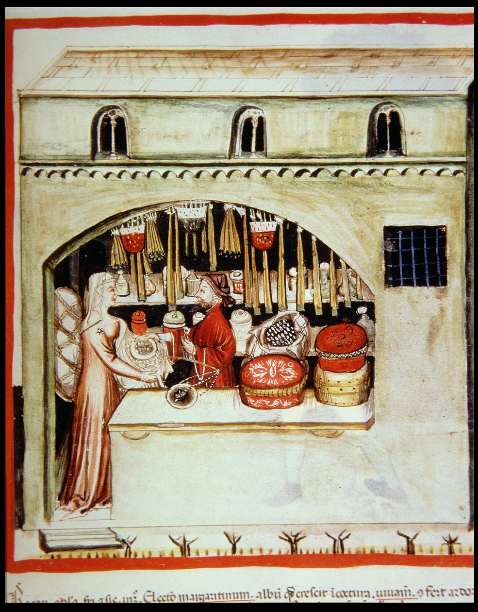 New f.46r Venda de Arroz, 2644, de Tacuinum saudável Codex de Italian School