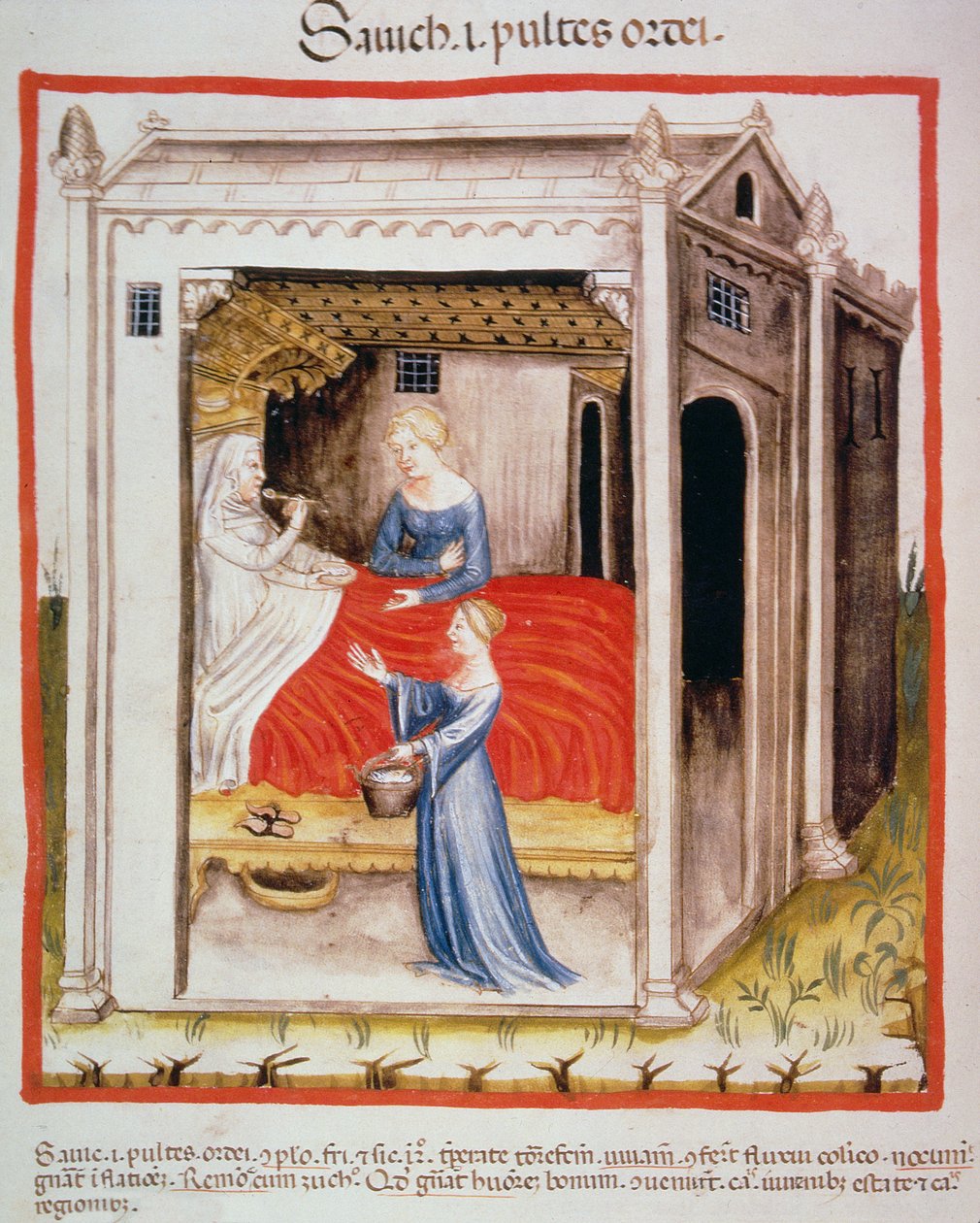 New provando a sopa de cevada 2644 fol.44v, de Tacuinum saudável de Italian School