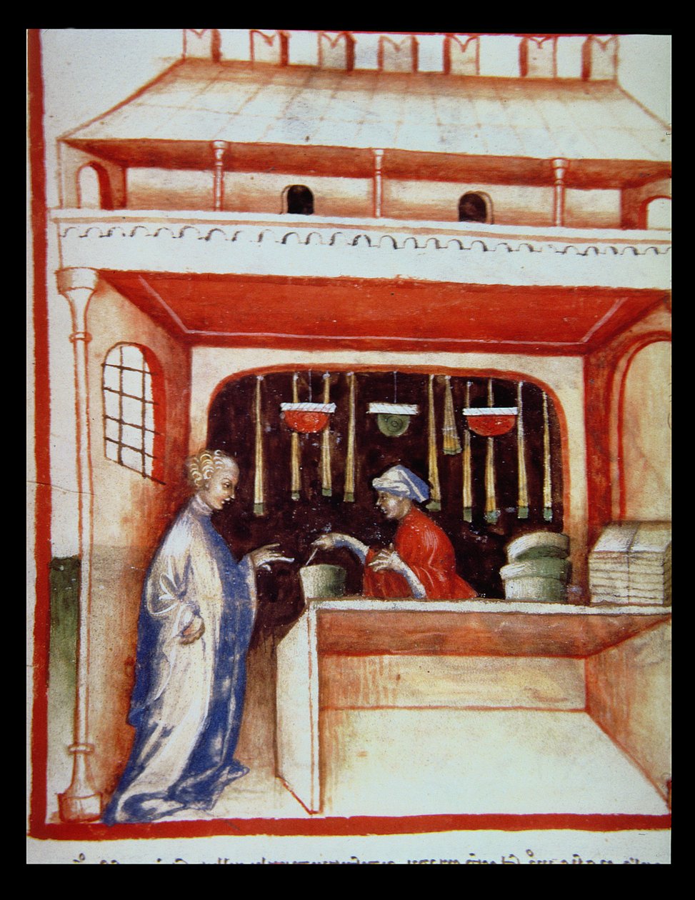 New venda 2644 fol.93v de almíscar, de Tacuinum saudável de Italian School