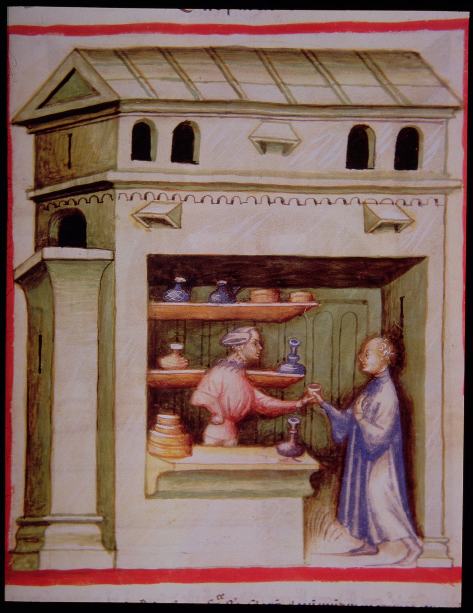 New xarope de 2644 fol.95r Vinagre de Tacuinum saudável de Italian School