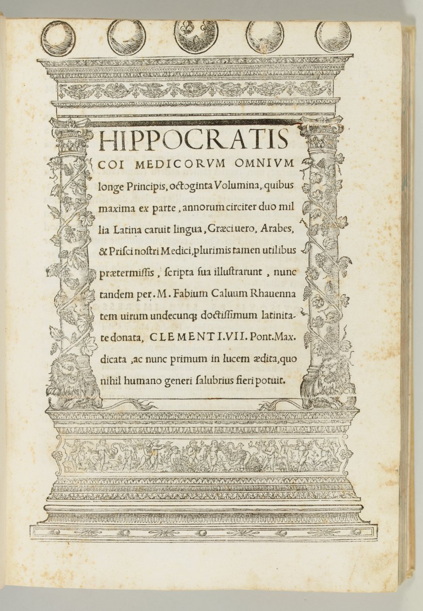 Oitenta volumes do corpus hipocrático traduzidos do grego para o latim Marco Fabio Calvo (c.1440-1527), Roma: Carlos, o Minutius Calvo de Italian School