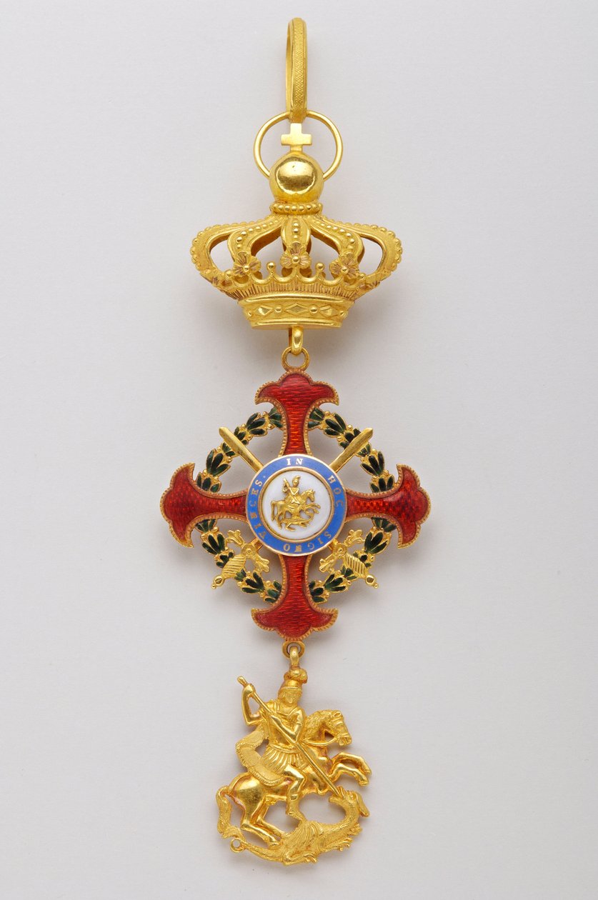 Ordem de São Jorge da Reunião: insígnias pertencentes aos soberanos da Casa Real (1800-1850) de Italian School