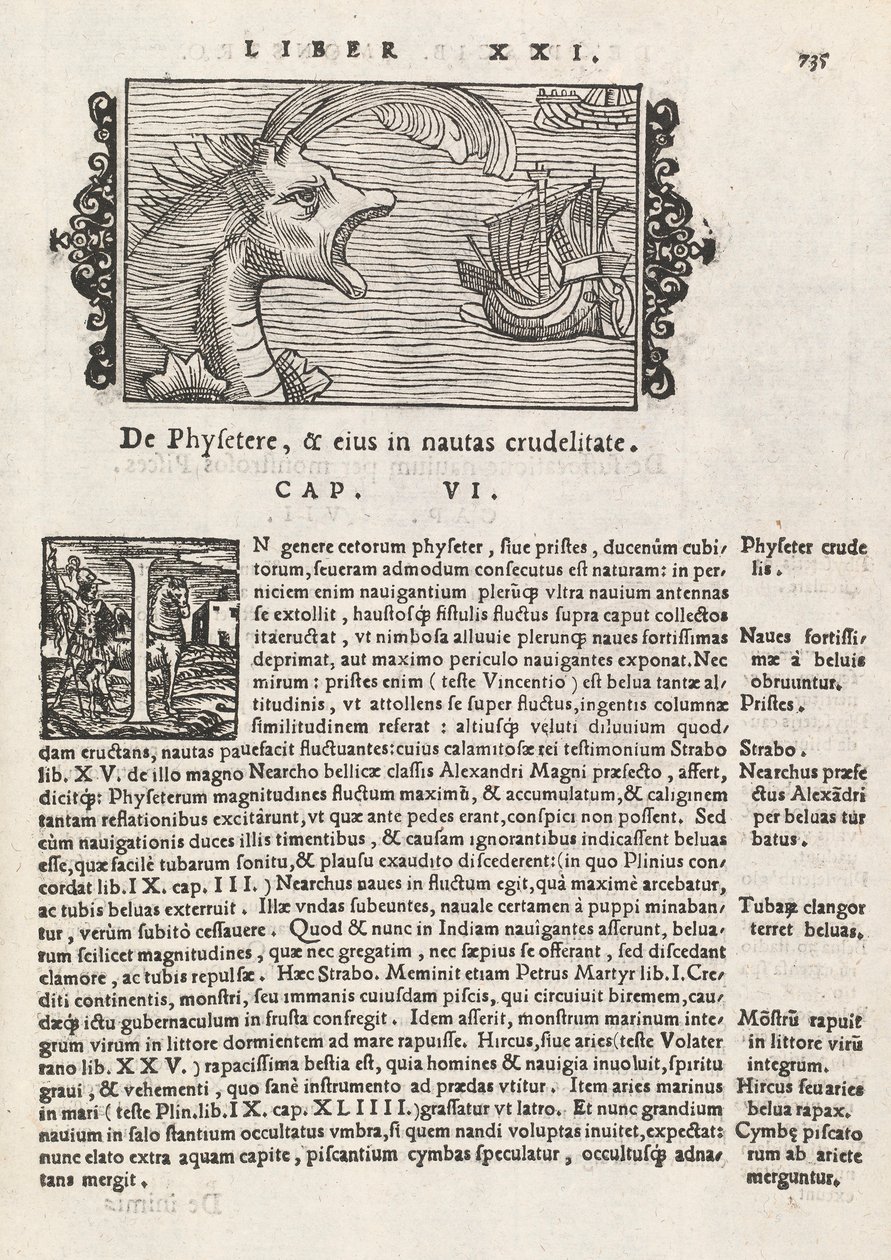 Histórico Na página 735 do gentive do Norte por Magnus Olaus, Roma 1565 (impressão e gravura) de Italian School