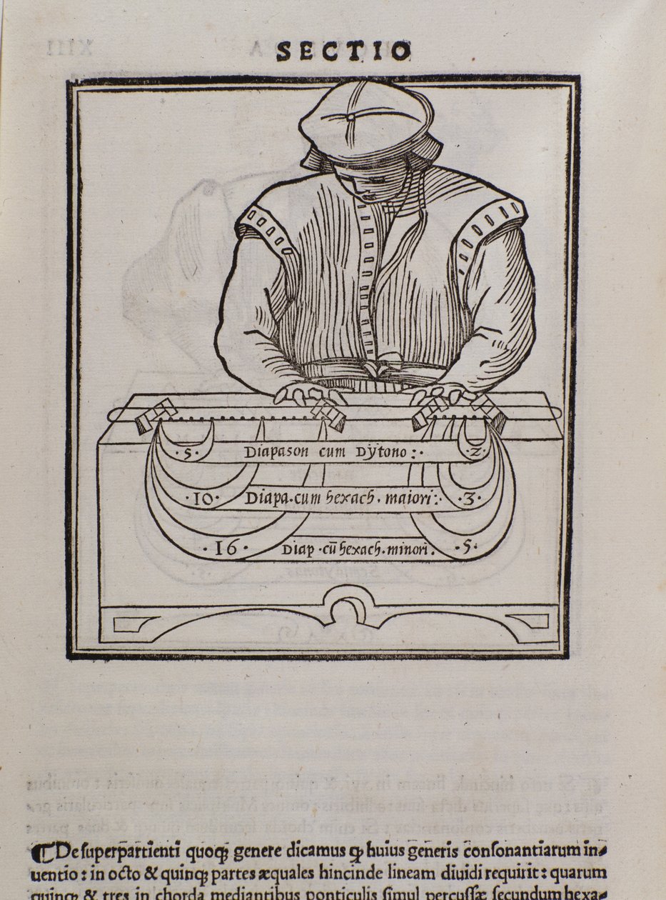 Página de Theorical Music por Lodovico Fogliani (1475 -1542) (ou Ludovico Foliani) teórico musical de Italian School