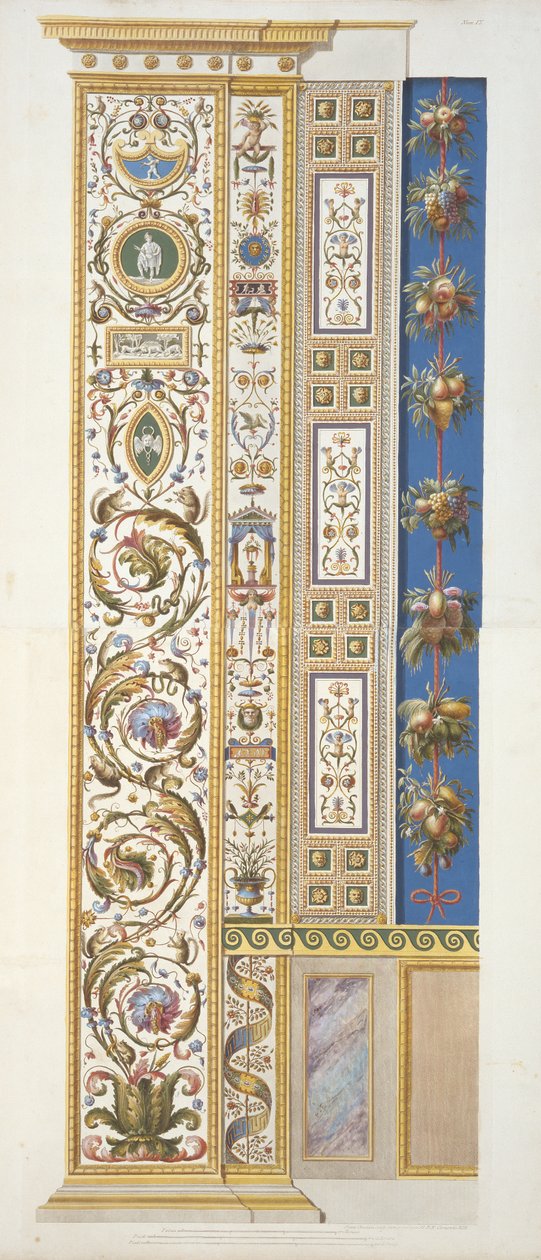 Painel do Rafael no Vaticano, de Delle Loggie por Rafael no Vaticano, gravado por Giovanni Ottaviani (c.1735-1808), publicado c.1772-77 (gravura colorida à mão) de Italian School