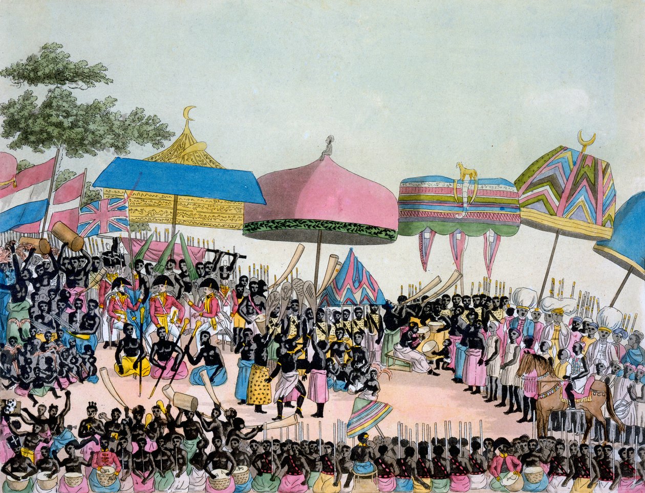Vista panorâmica do Costume Yam, de Costumi dei ... por Giulio Ferrario, c.1820s-30s de Italian School