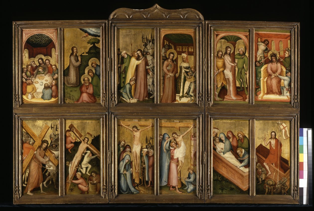 Paixão de Cristo, c.1400 (tempera e ouro sobre madeira) de Italian School