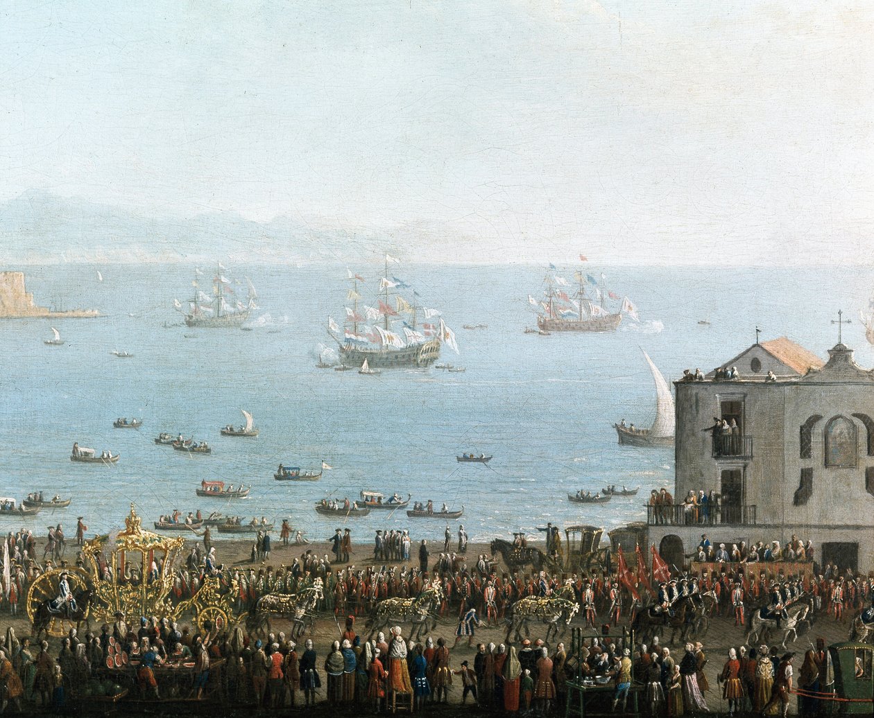 Festa da Piedigrotta em Nápoles em 8 de Setembro Pormenor da procissão real - Pintura do início do século XIX - Museo Nazionale di San Martino Nápoles de Italian School